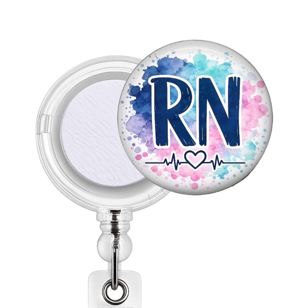 RN Badge Reel & Topper Registered Nurse Interchangeable ID Badge